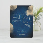 Dunkelblaue Aquarellfeier Einladung (Stehend Vorderseite)