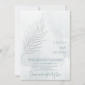 Dunkelblaue Aquarelltöne mit Prägung Einladung (Vorderseite)