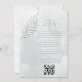 Dunkelblaue Aquarelltöne mit Prägung Einladung (Rückseite)