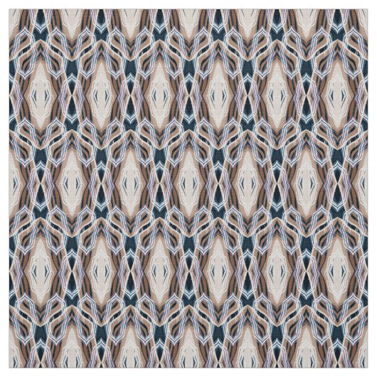 dunkelblaue beige Deko geometrisch Stoff (Muster)