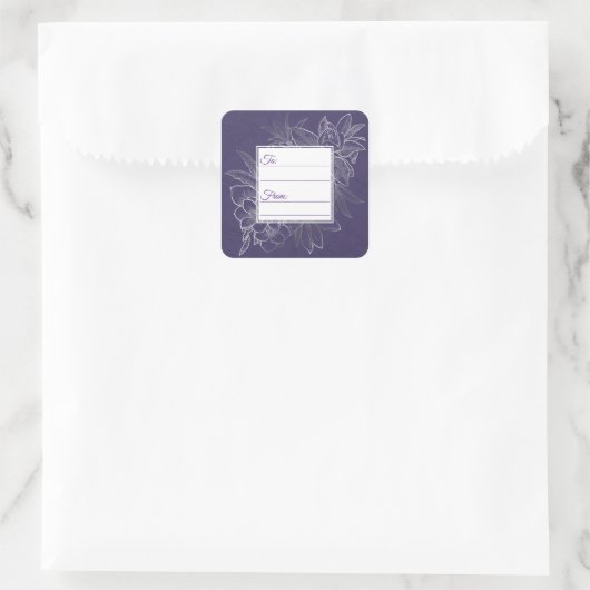 Dunkelblaue Blumengeschenk Sticker (Tasche)