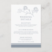 Dunkelblaue Blumenkarten Begleitkarte (Vorderseite)