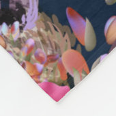 Dunkelblaue BlumenRosen-Fleece-Decke Fleecedecke (Ecke)