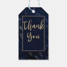 Dunkelblaue botanische Blätter Moderne schicke Hoc Geschenkanhänger