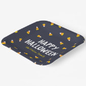 Dunkelblaue Candy Corn Frohes Halloween Pappteller (Gewinkelt)