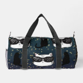 Dunkelblaue, Coole Katzen Druckknopfbeutel Duffle Bag (Rückseite)