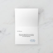 Dunkelblaue "danke für das Interview" Karte (Innenseite)