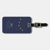 Dunkelblaue diskrete Airplane-Travel-Kennung Gepäckanhänger (Vorderseite horizontal)