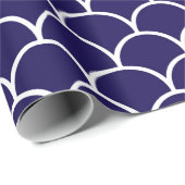 Dunkelblaue Drache-Skalen Geschenkpapier (Rolleneckpunkt)