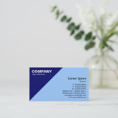 Dunkelblaue dreieckige Ecke - Blassblau (99CCFF) Visitenkarte (Stehend Vorderseite)