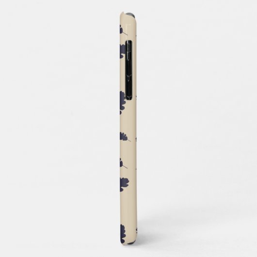 Dunkelblaue Eichenmuster auf beigem Hintergrund Case-Mate iPhone Hülle (Hinten/Links)