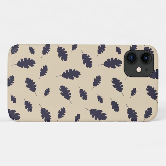 Dunkelblaue Eichenmuster auf beigem Hintergrund Case-Mate iPhone Hülle (Rückseite (Horizontal))