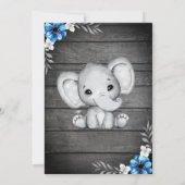 Dunkelblaue Elefantenjunge Einladungs-Dusche Einladung (Rückseite)