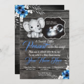 Dunkelblaue Elefantenjunge Einladungs-Dusche Einladung (Vorne/Hinten)