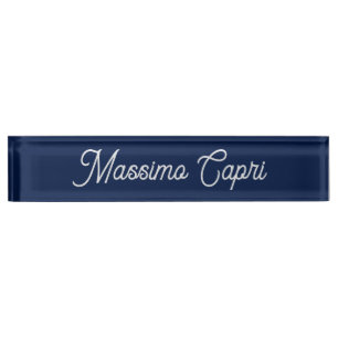 Dunkelblaue elegante Casual-Schriftzug Namensplakette