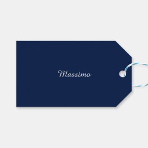 Dunkelblaue elegante, lässige eigene Namenshandsch Geschenkanhänger