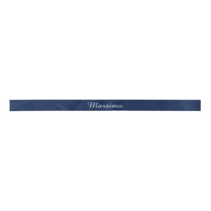 Dunkelblaue elegante, lässige eigene Namenshandsch Satinband