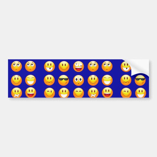 dunkelblaue Emojis Autoaufkleber (Vorne)