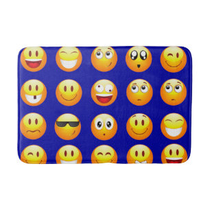 dunkelblaue Emojis Badezimmer Badezimmerteppich Ba Badematte