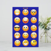 dunkelblaue Emojis Briefpapier (Stehend Vorderseite)