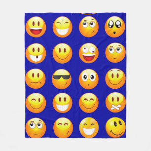 dunkelblaue Emojis-Decke Fleecedecke