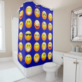 dunkelblaue Emojis Duschvorhang (Beispiel)