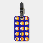 dunkelblaue Emojis Gepäckanhänger (Vorderseite vertikal)