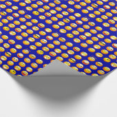 dunkelblaue Emojis Geschenkpapier (Ecke)