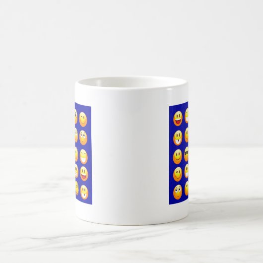 dunkelblaue Emojis Kaffeetasse (Mittel)