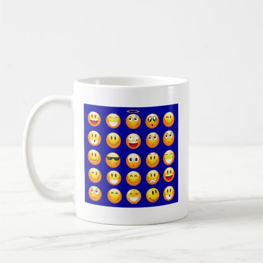 dunkelblaue Emojis Kaffeetasse (Links)