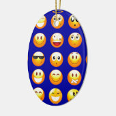 dunkelblaue Emojis Keramikornament (Links)