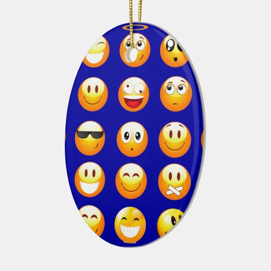 dunkelblaue Emojis Keramikornament (Links)