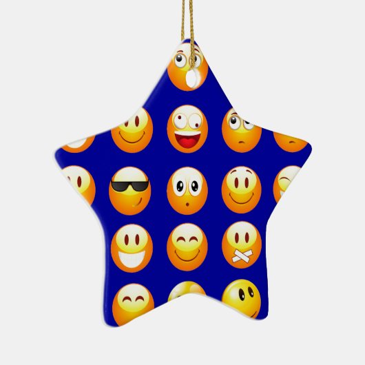 dunkelblaue Emojis Keramikornament (Rechts)