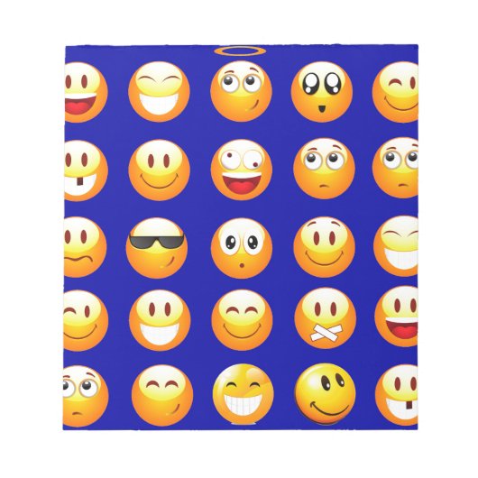 dunkelblaue Emojis Notizblock (Vorderseite)