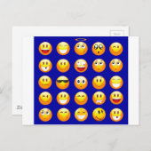 dunkelblaue Emojis Postkarte (Vorne/Hinten)