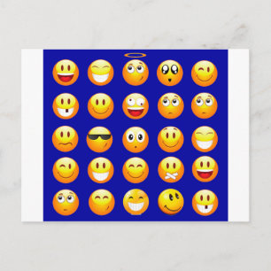 dunkelblaue Emojis Postkarte