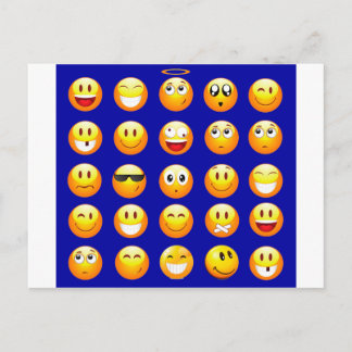dunkelblaue Emojis Postkarte