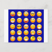 dunkelblaue Emojis Postkarte (Vorderseite)