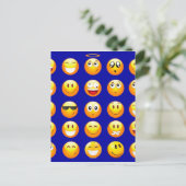 dunkelblaue Emojis Postkarte (Stehend Vorderseite)