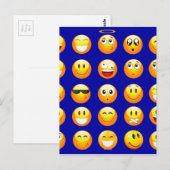 dunkelblaue Emojis Postkarte (Vorne/Hinten)