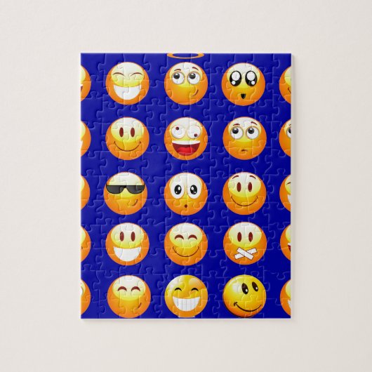 dunkelblaue Emojis Puzzle (Vertikal)