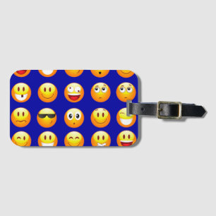 dunkelblaue Emojis Reisegepäck Gepäckanhänger