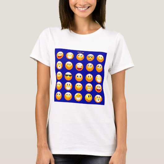 dunkelblaue Emojis T-Shirt (Vorderseite)