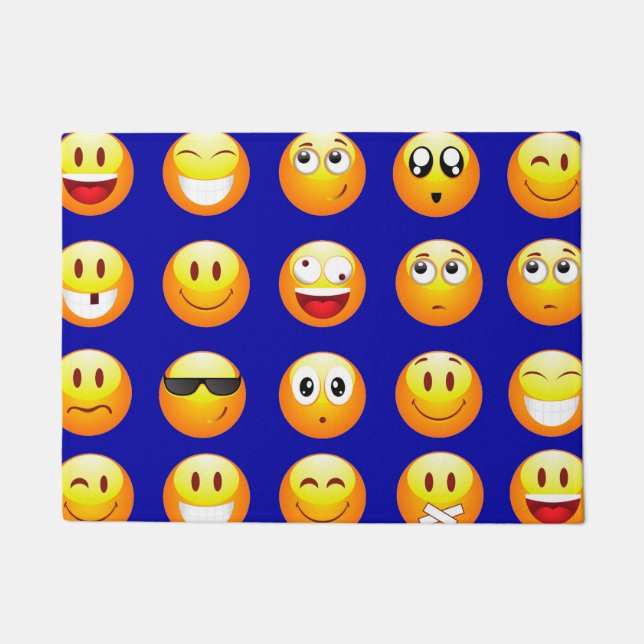 dunkelblaue Emojis Türmatte (Vorderseite)