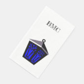 Dunkelblaue Eulen-Laternen-Servietten Serviette (Ecke)
