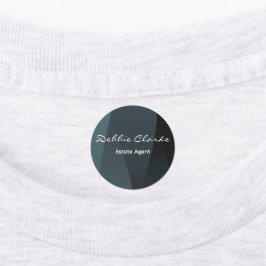 dunkelblaue Farbverlaufsdruckmitarbeiter Labels Etiketten