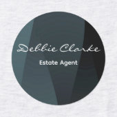 dunkelblaue Farbverlaufsdruckmitarbeiter Labels Etiketten (Design 2)