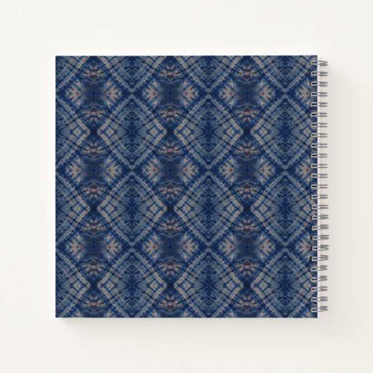 Dunkelblaue Gefärbte Krawatte Traditioneller Muste Notizblock (Rückseite)