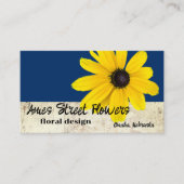 dunkelblaue, gelbe Blume Visitenkarte (Vorderseite)