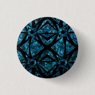 Dunkelblaue geometrische nächtliche botanische Wal Button